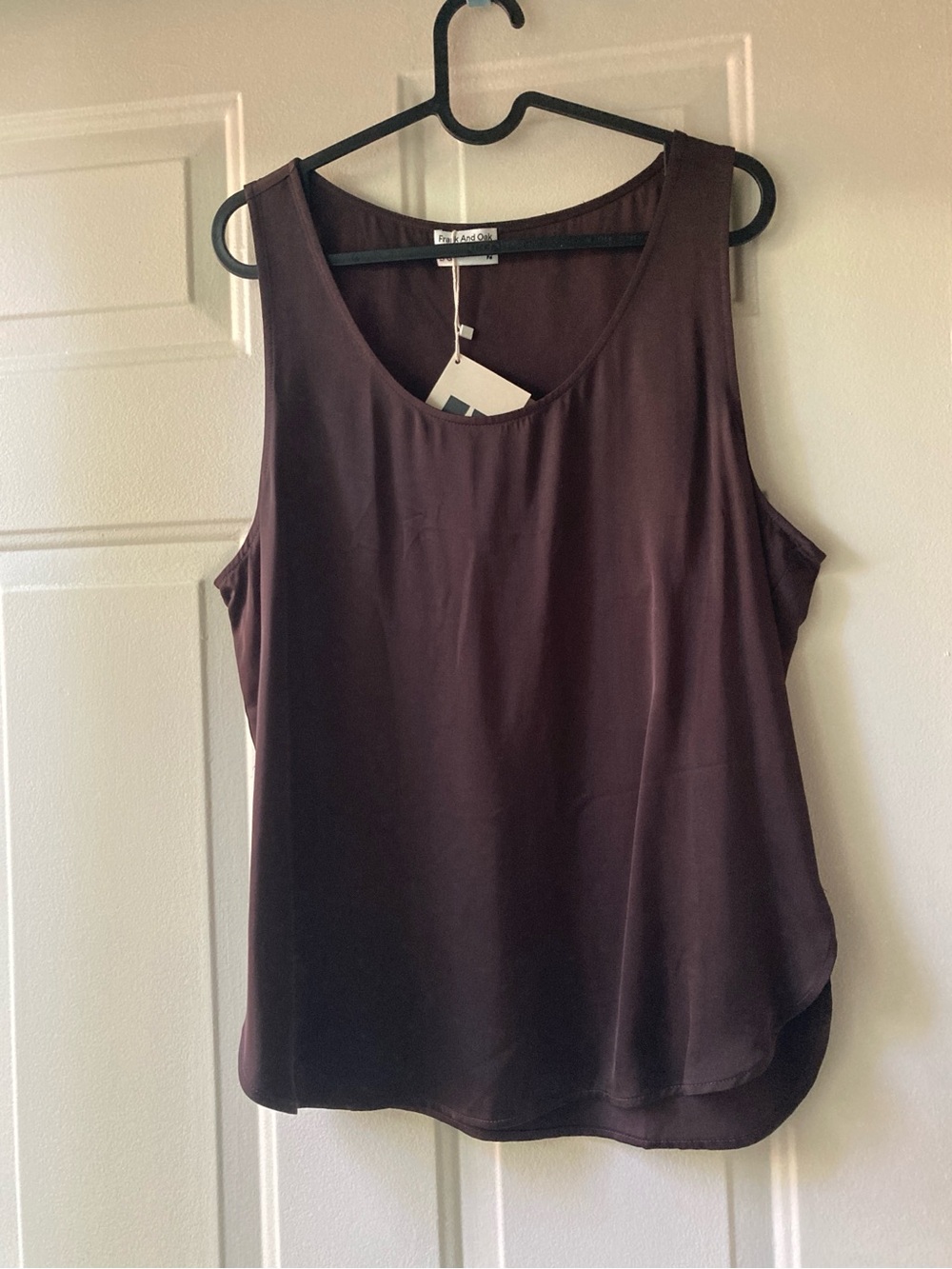 Frank & Oak Sleeveless Scoop Neck Camisole - Dark Brown